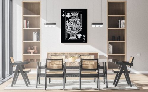 King of Clubs - Zilver - 30X40 - Canvas