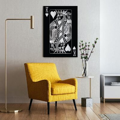 King of Hearts - Zilver - 20X30 - Canvas