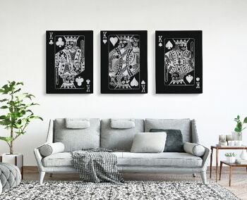 Roi de Coeur - Argent - 30X40 - Toile 3