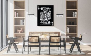 Roi de Coeur - Argent - 50X70 - Toile 2