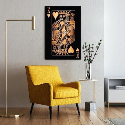 King of Hearts - Goud - 30X40 - Canvas