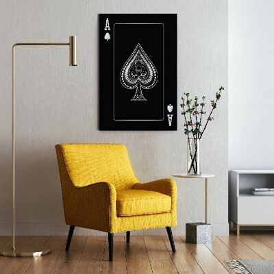 Ace of Spades - Zilver - 30X40 - Canvas