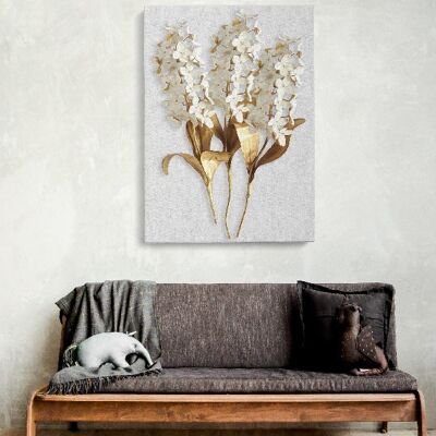 3 Goldblumen - 20X30 - Leinwand