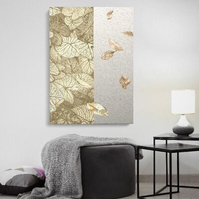 Gold Gray Leaves - 70X100 - Poster