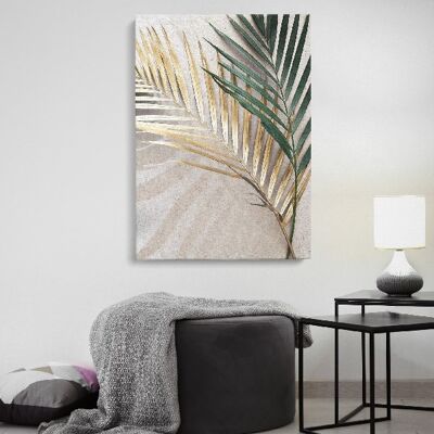 Groen / Gouden blad 2 - 20X30 - Canvas