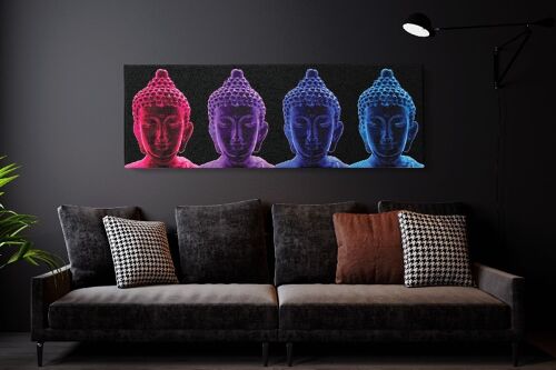 Gekleurde Buddha's - 20X60