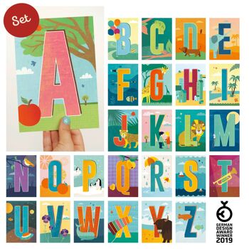 SET : Cartes postales ABC (26 motifs, 10 cartes chacune) 1