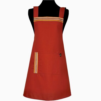 Japanese apron, "Terracotta" (size L-XL)