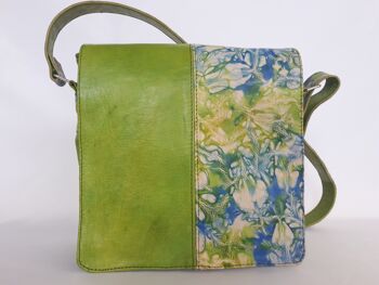 Duo-tas melange groen-blauw (natuurlijk gelooid) 1