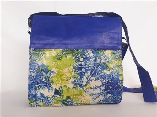 Duo-tas melange blauw -groen (natuurlijk gelooid)