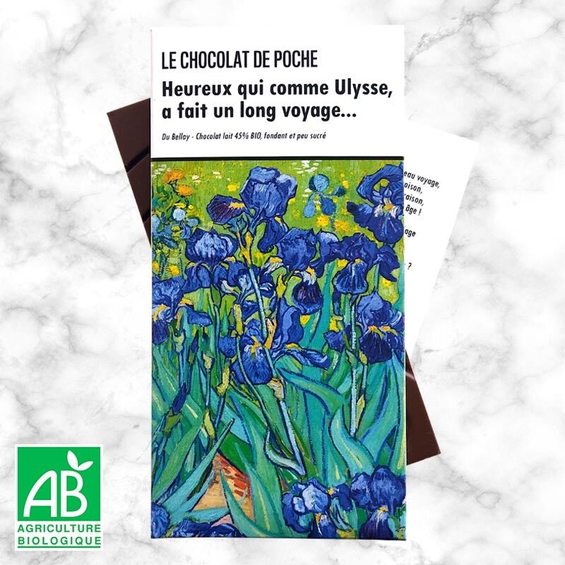 Tableta de chocolate con leche 45% BIO - Feliz quien, como Ulises, ha tenido un gran viaje...