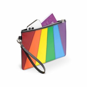 Étui folio en cuir fait main - Pride Rainbow 5