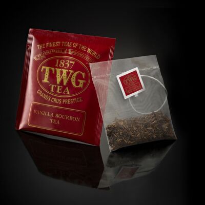 Vanilla Bourbon Tea - 100 TWG Silky tea bags in large containers for gastro