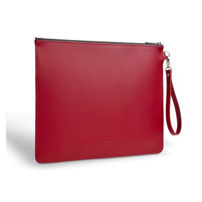 Handmade Leather Folio Case - Red Small