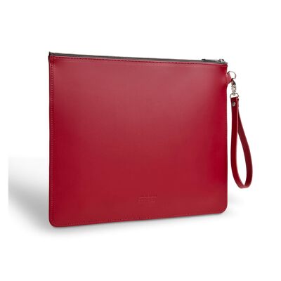 Étui Folio en Cuir Fait Main - Rouge Petit