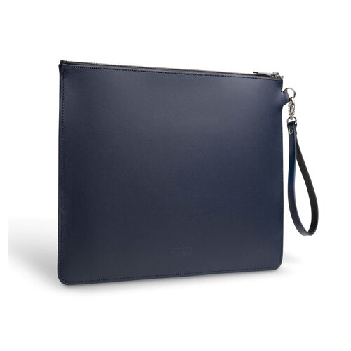 Handmade Leather Folio Case - Navy Blue Small