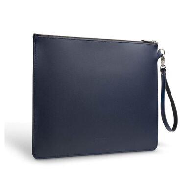 Étui Folio en Cuir Fait Main - Bleu Marine Petit