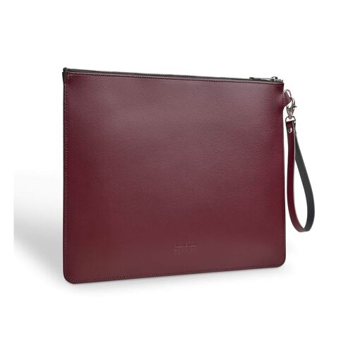 Handmade Leather Folio Case - Marsala Red Small