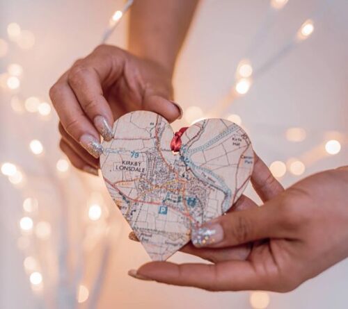 Personalised Wooden Map Heart