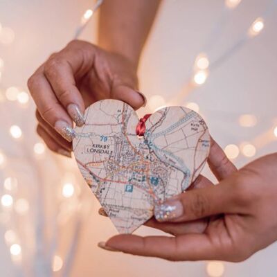 Personalised Wooden Map Heart