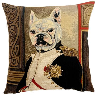 Housse de coussin bouledogue - cadeau Napoléon - décor français