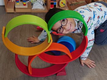 Arc en ciel de construction en bois Montessori 3