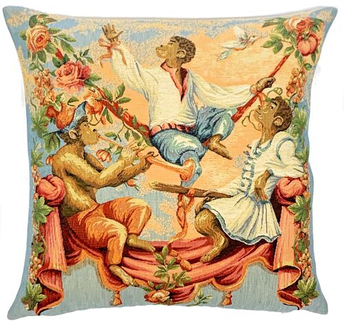 Monkey Pillow Cover - Singerie Decor -  French Style Decor - Tapestry Cushion Cover