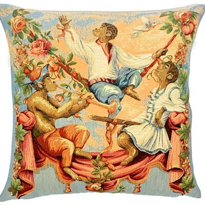 Housse de coussin singe - Décor Singerie - Décor de Style Français - Housse de coussin tapisserie