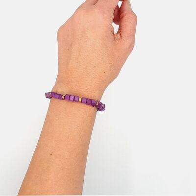 Bracelet Tagua de l'Amitié - Violet