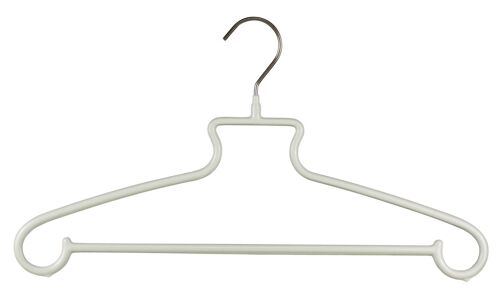 Kleiderbügel SHE mit Rockhaken und Steg, weiß, 41 cm
