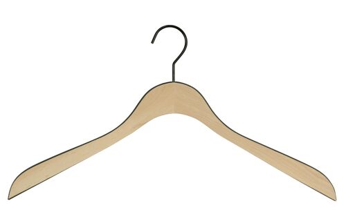 Kleiderbügel Comfort Bi-Colour, Buche mit schwarzer Kontur, 44 cm