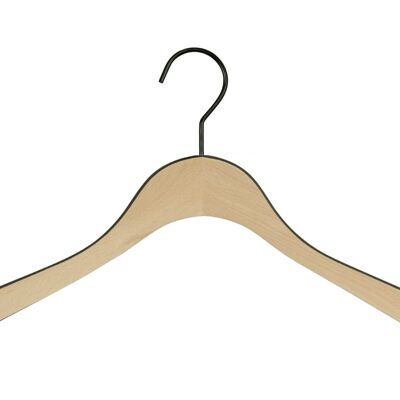 Coat hanger Comfort Bi-Colour, beech with black outline, 44 cm