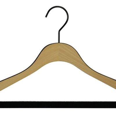 Kleiderbügel Comfort Bi-Colour HRS, Buche mit schwarzer Kontur, 44 cm