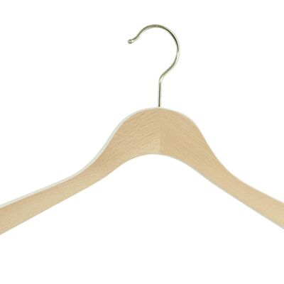 Coat hanger Comfort Bi-Colour, beech with white contour, 44 cm