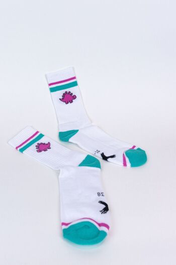 Chaussettes dinosaures RUNDY blanc 2