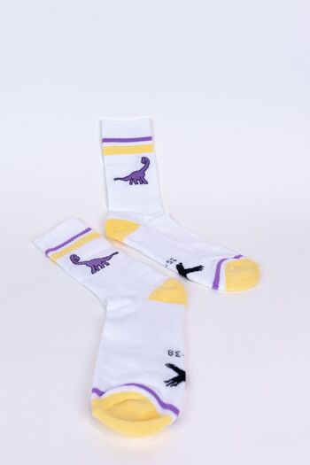 Chaussettes dinosaures HALSY blanches 2