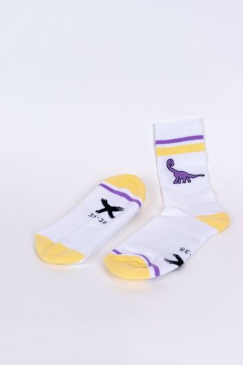 Chaussettes dinosaures HALSY blanches 3