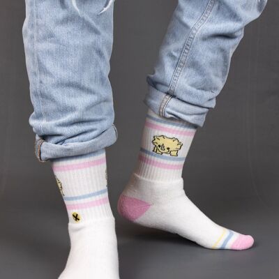 HORNY GUCKT Dino chaussettes blanches