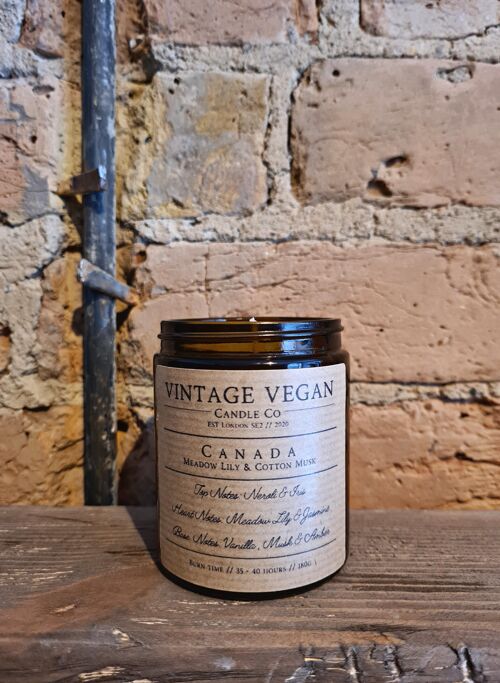 Canadian Meadow Lily & Cotton Musk Vintage Vegan Travel Candle