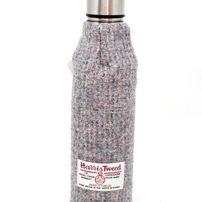 Bouteille isotherme 500 ml - Harris Tweed Wrapped - gris clair et rose