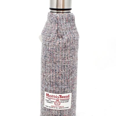 Thermoskanne 500ml - Harris Tweed Wrapped - hellgrau und pink