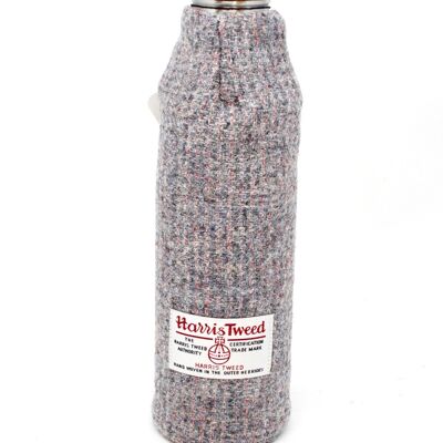 Thermoskanne 500ml - Harris Tweed Wrapped - hellgrau und pink