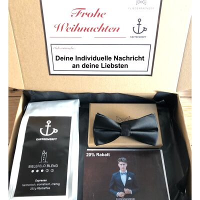 Geschenkbox Kaffee & Fliege Edelmann Schwarz