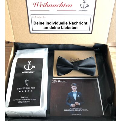 Geschenkbox Kaffee & Fliege Edelmann Schwarz