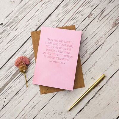 F Scott Fitzgerald Loveliest Literary Quote Greetings Card