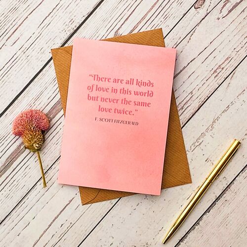 F Scott Fitzgerald Romantic Literary Quote Greetings Card