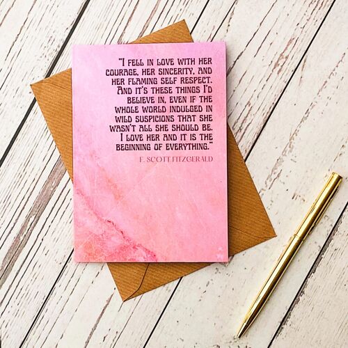 F Scott Fitzgerald Empowering Literary Quote Greetings Card