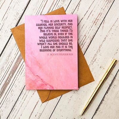 F Scott Fitzgerald Empowering Literary Quote Carte de vœux