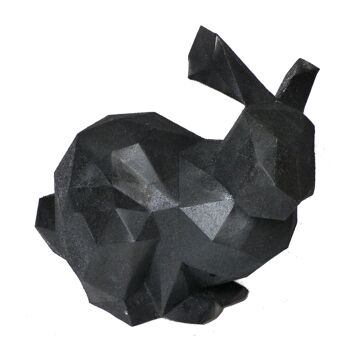 Lapin en origami noir en papier 1