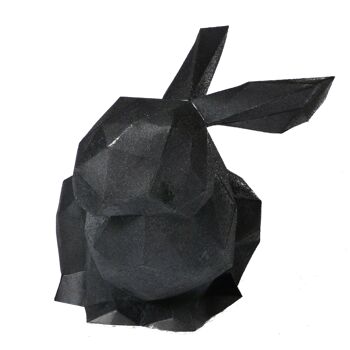 Lapin en origami noir en papier 2
